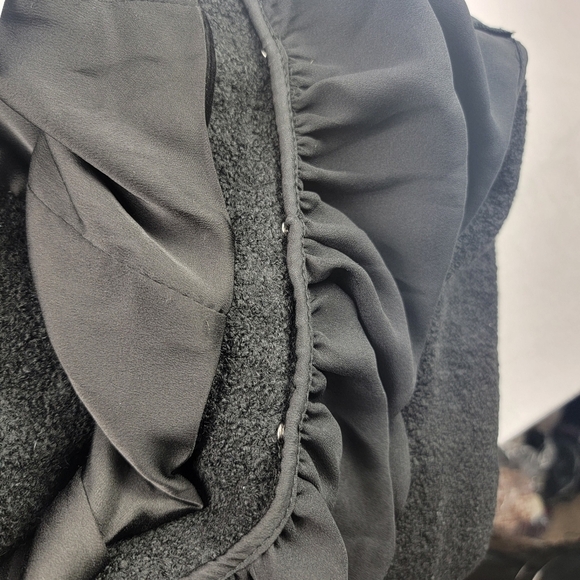 Fumblin' Foe wool blend military style removable ruffle blazer jacket Size Med - Picture 5 of 6